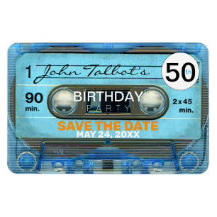 Retro T4 Audiotape 50-årsdag Spara datum FPM Magnet