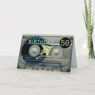 Retro T5 Audiotape 50 års recto-verso Namn Kort