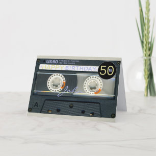 Retro T6 Audiotape 50 års recto-verso Namn Kort