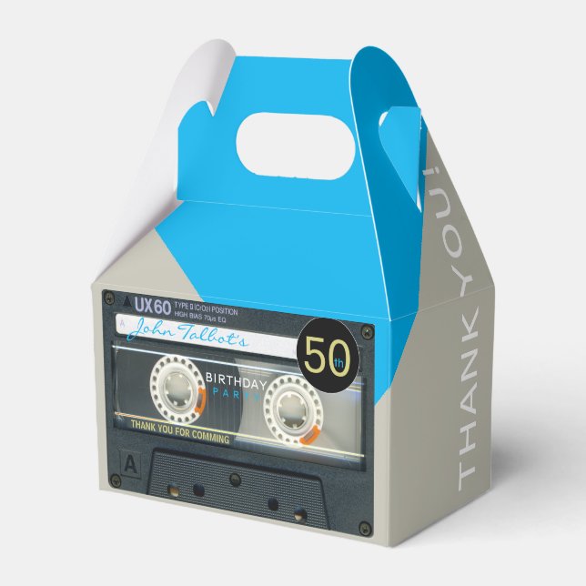 Retro T6 Audiotape 50:e födelsedag GFB Tack Presentaskar (Framsidan Sidan)