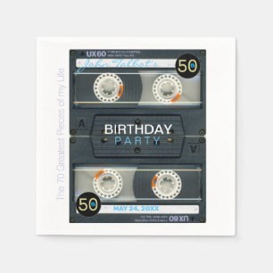 Retro T6 Audiotape 50:e födelsedagsfesten Papprar Pappersservett