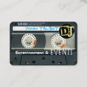 Retro T6 Audiotape Cassette 80s DJ-Affärskort Visitkort