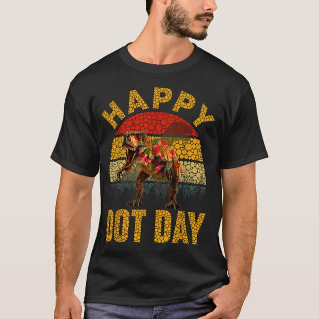 Retro T Rex Dinosaur älskare prickar Glad prick da Shirt (Framsida)