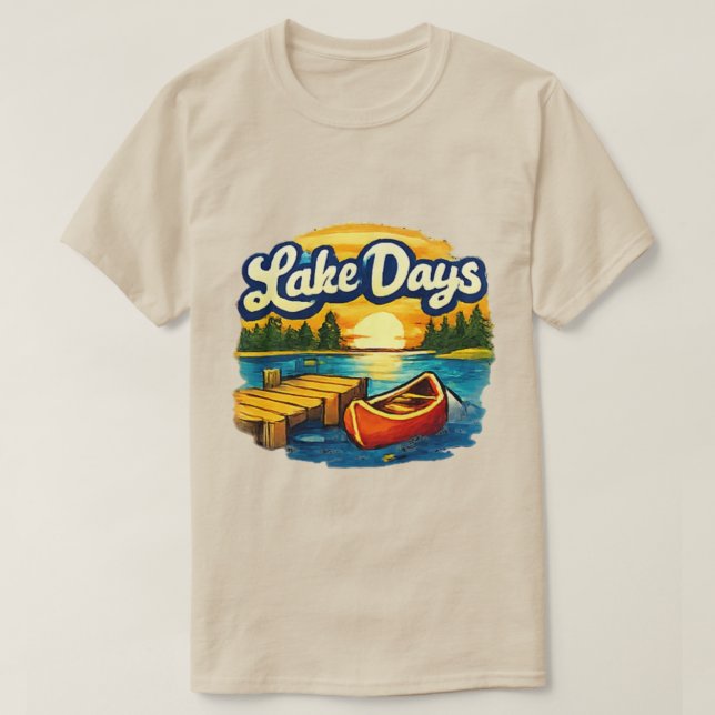 Retro T-Shirt för sjödagar | Solnedgångströja (Design framsida)