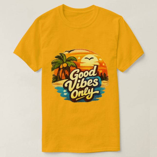 Retro T-Shirt med endast bra vibbar (Design framsida)