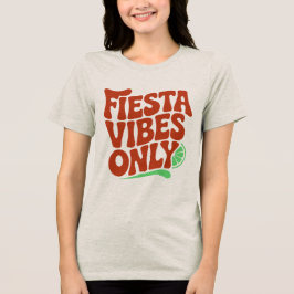 Retro-T-Shirt med 'Fiesta Vibes Only'-Typografi T Shirt
