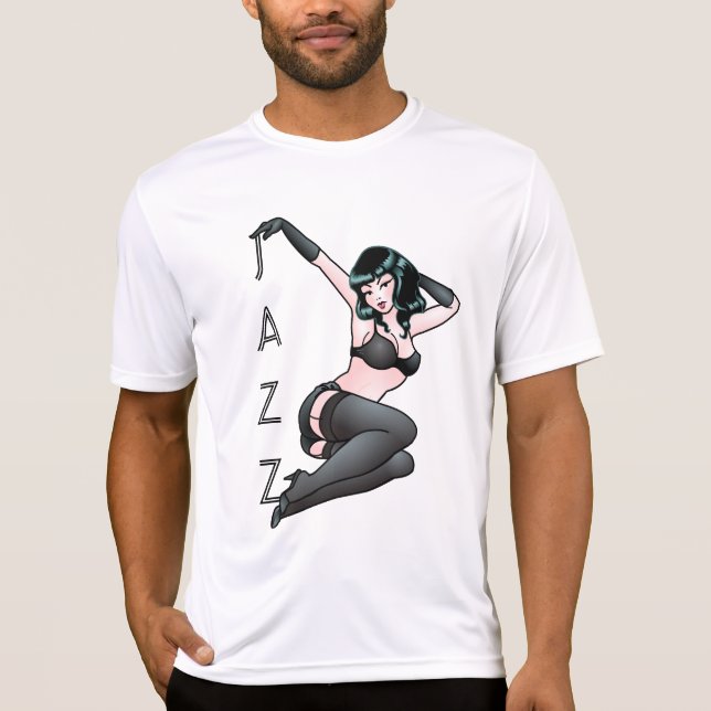 Retro T-tröja för dansare för Jazz för Tee Shirt (Framsida)