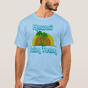 Retro T-tröja för Hawaii simmalag, palmträd Tee