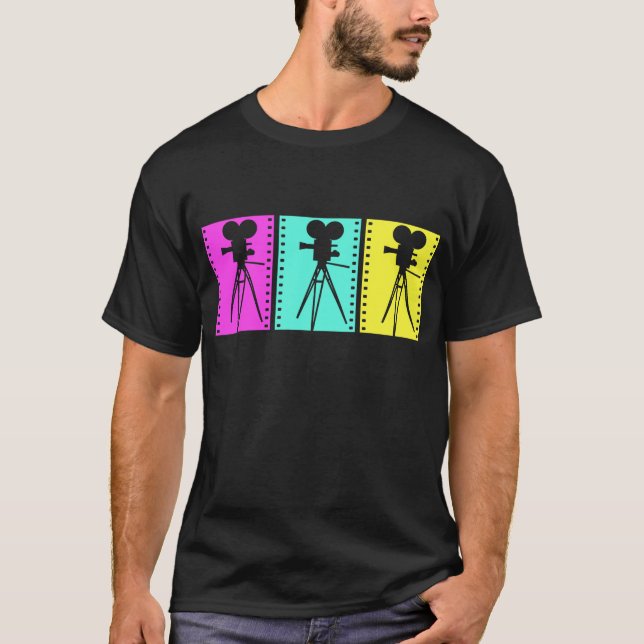 Retro T-tröja för Technicolorkameramörk Tee (Framsida)