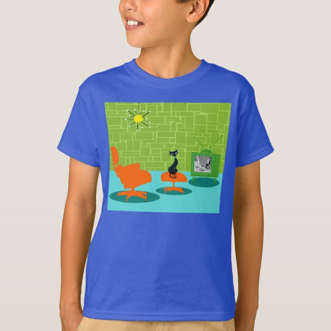Retro T-tröja för utrymmeålderkattunge Tee (Framsida)