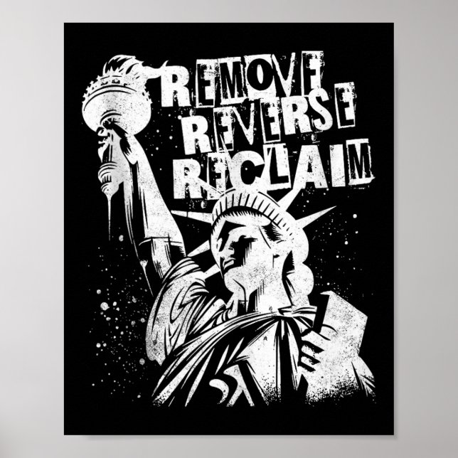 Retro Ta bort omvänd återvändandefrihetstävling i  Poster (Framsidan)