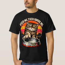 Retro Tabby Katt Orange Solnedgång Mata Mig Humor