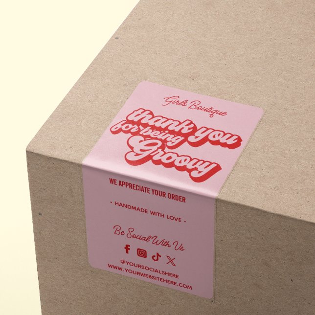 Retro-Tack för inköp av Groovy Rosa & Red Fraktsedel (Skapare uppladdad)