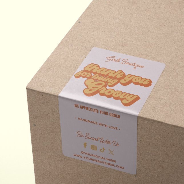 Retro Tack för inköp Groovy Terracotta Fraktsedel (Skapare uppladdad)