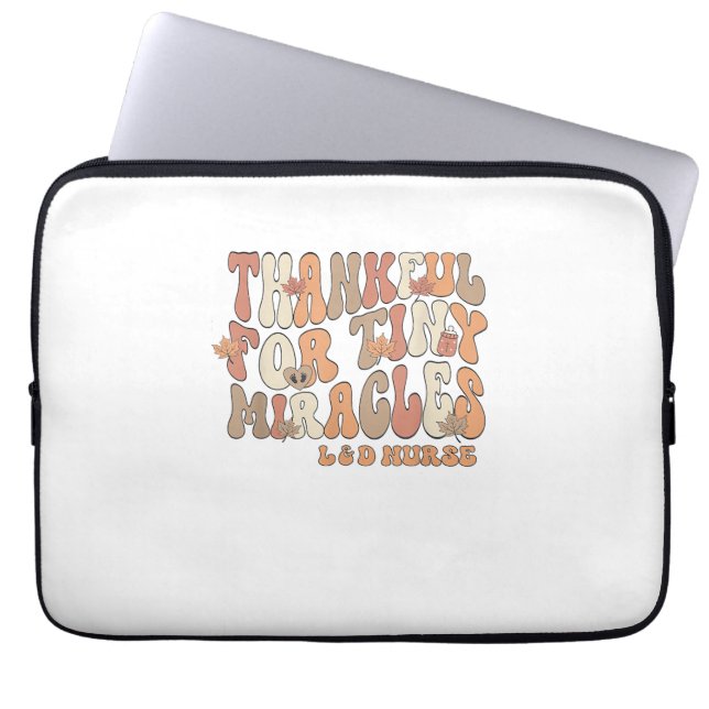 Retro - tack för Thanksgiving Labo av små Miracles Laptop Fodral (Framsidan)