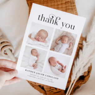 Retro Tack Swirl Birth Announcement Photo Meddelande