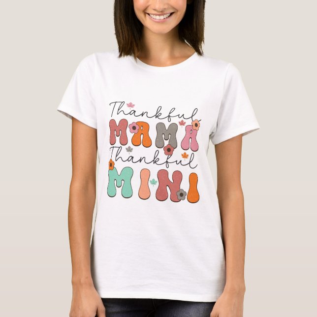 Retro Tacksam Mamma Tacksam Mini - Höst T Shirt (Framsida)
