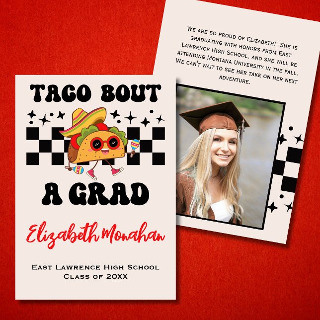 Retro Taco Bout A Grad Funny Photo Studenten Meddelande (Skapare uppladdad)