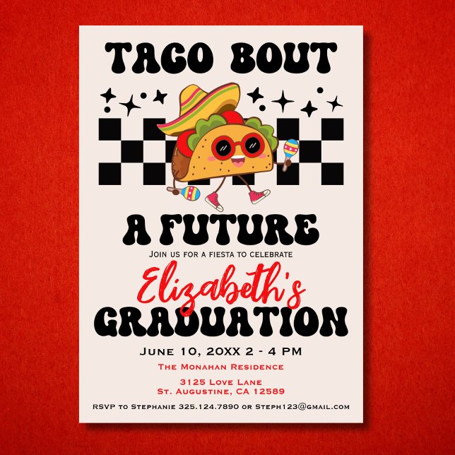 Retro Taco Bout A Studenten Fiesta Studenten Inbjudningar (Skapare uppladdad)
