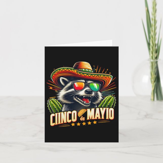 Retro Taco Dinosaur Funny Cinco De Mayo Manar Kvin Kort (Framsida)