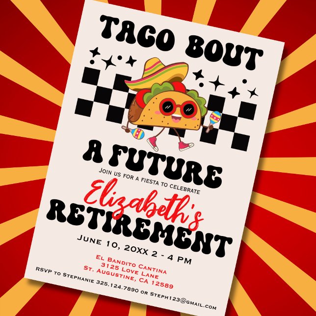 Retro Taco Festlig Pensionärsfirande Examen Inbjudningar (Skapare uppladdad)