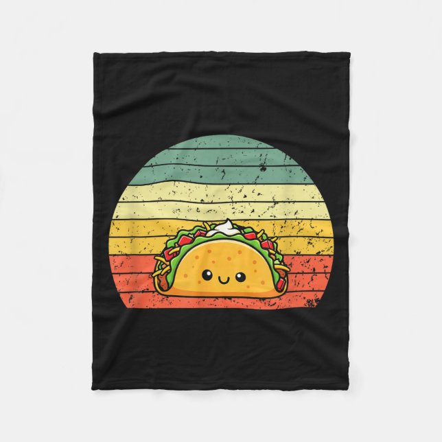 Retro Taco Lover Shirt Funny Retro Taco Humor  Fleecefilt (Framsidan)