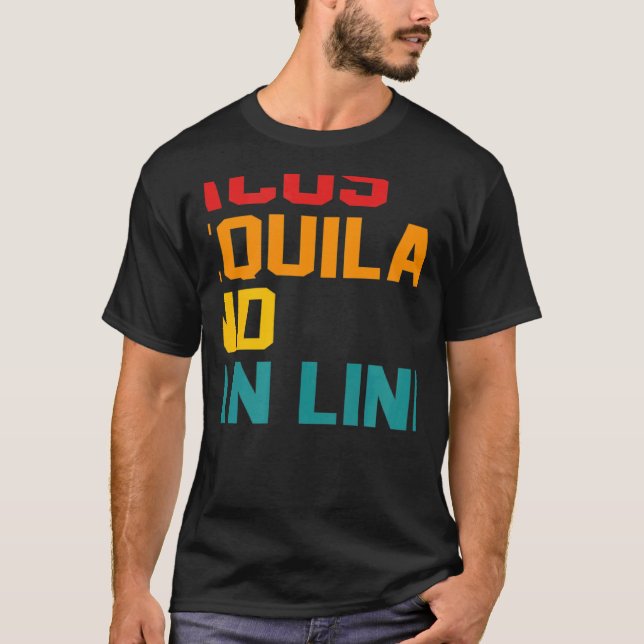 Retro Tacos Tequila och Tan Linjer T Shirt (Framsida)