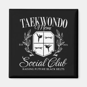Retro Taekwondo Mamma Uppfostrar Framtida Svarta B Magnet