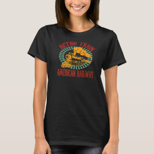 Retro Tåg American Railway Railroad h T Shirt