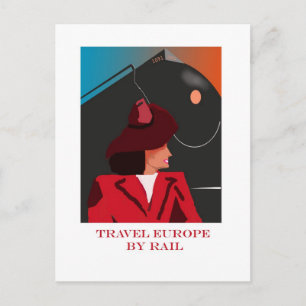 Retro Tåg Travel Vykort