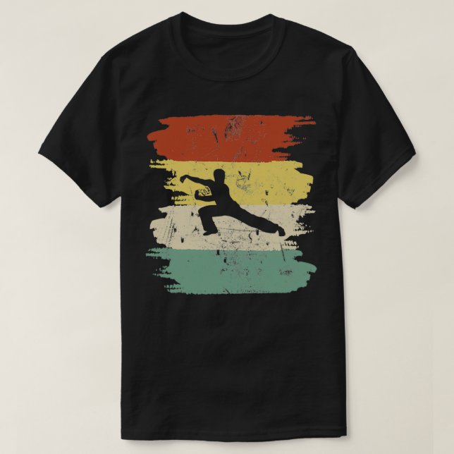 Retro Tai Chi Fläkt Martial Arts Coola Gift T Shirt (Design framsida)