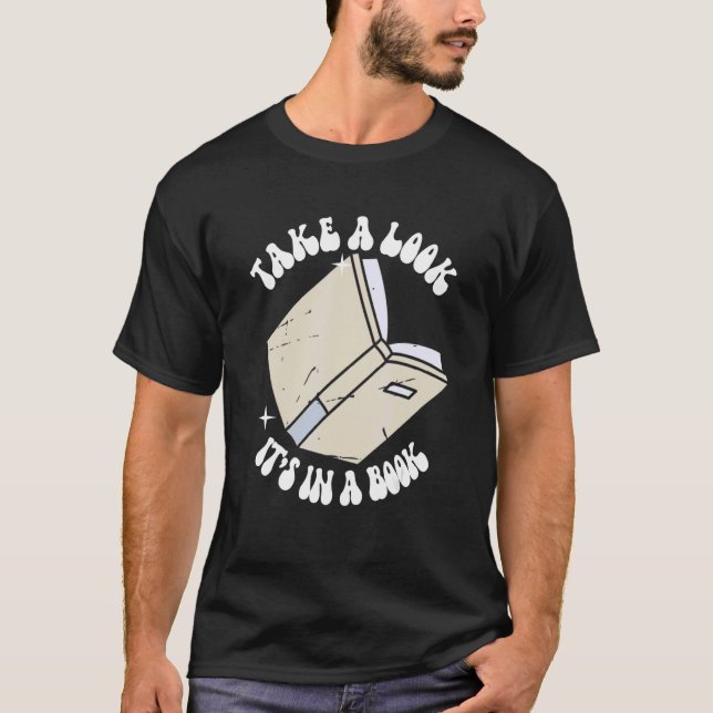 Retro Take A Look It's In A Book Reading   T Shirt (Framsida)