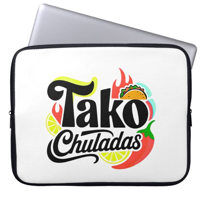 Retro "Tako Chuladas" Mexikansk mat Taco Bärbar da Laptop Fodral (Framsidan)