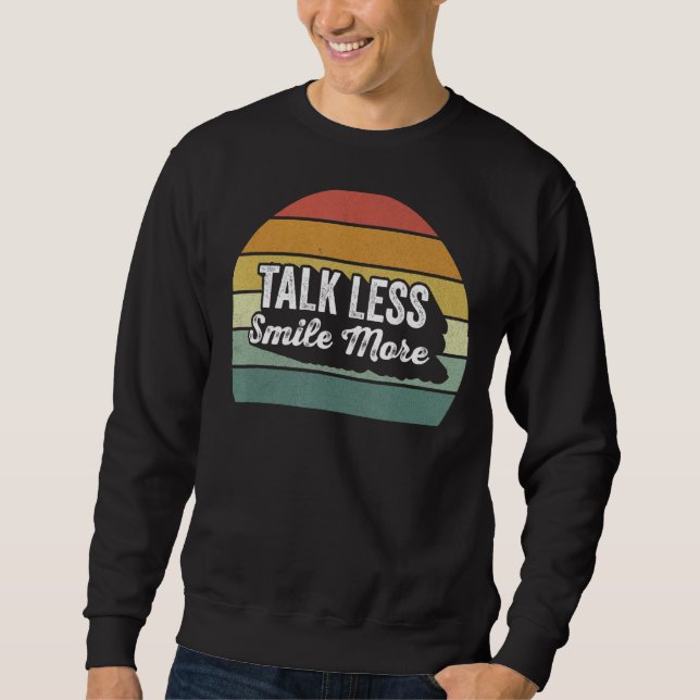 Retro Talk Less Smile More Historic Hamilton Lång Ärmad Tröja (Framsida)