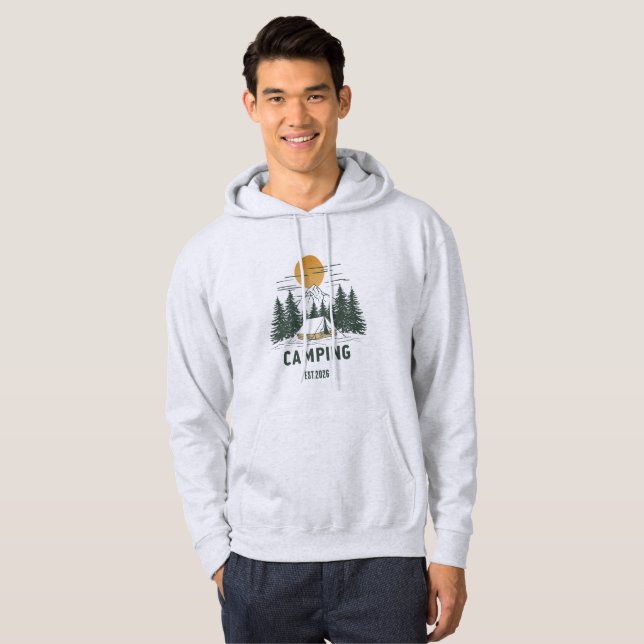Retro Tallgranar & Berg Camping Hoodie  (Hel framsida)