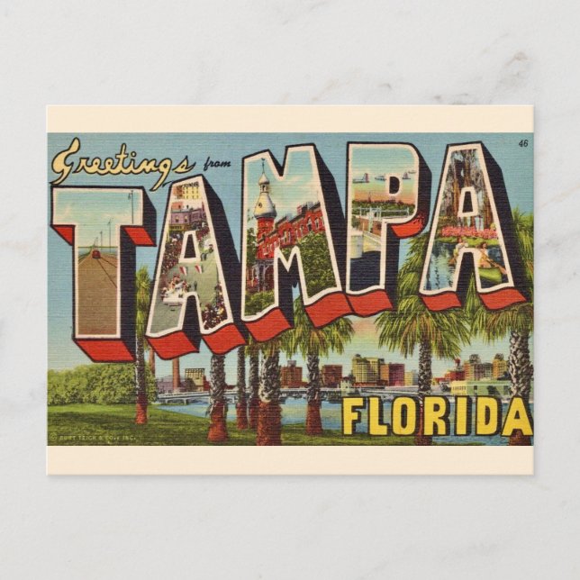 Retro Tampa Florida Välkomst vykort (Framsida)