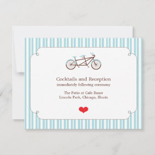 Retro Tandem Bicycle Blue & White Stripe Bröllop
