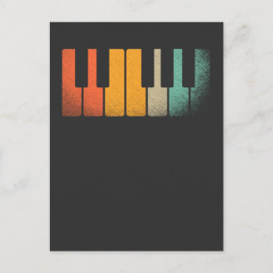Retro Tangentbord Piano Nycklar Musical Instrument Vykort