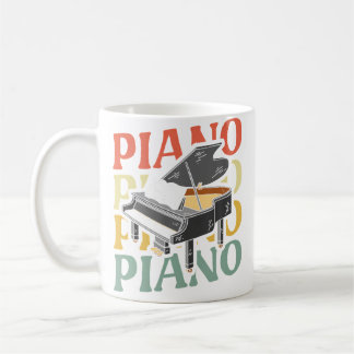 Retro tangentbords pianist instrument musiker vint kaffemugg