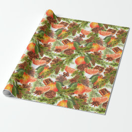 RETRO Tangerines Chocolate Cookie Gräs jul Presentpapper
