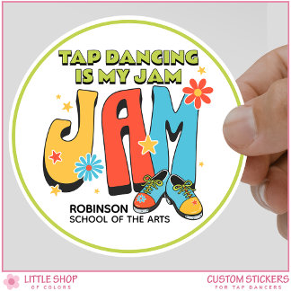 Retro Tap Dancing är min grej Anpassningsbar Runt Klistermärke
