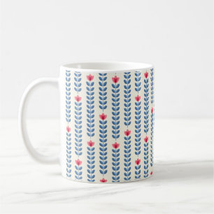 Retro tapet - blommönster med abstrakt sca kaffemugg