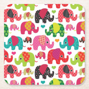 retro tapet för elefantungemönster underlägg papper kvadrat