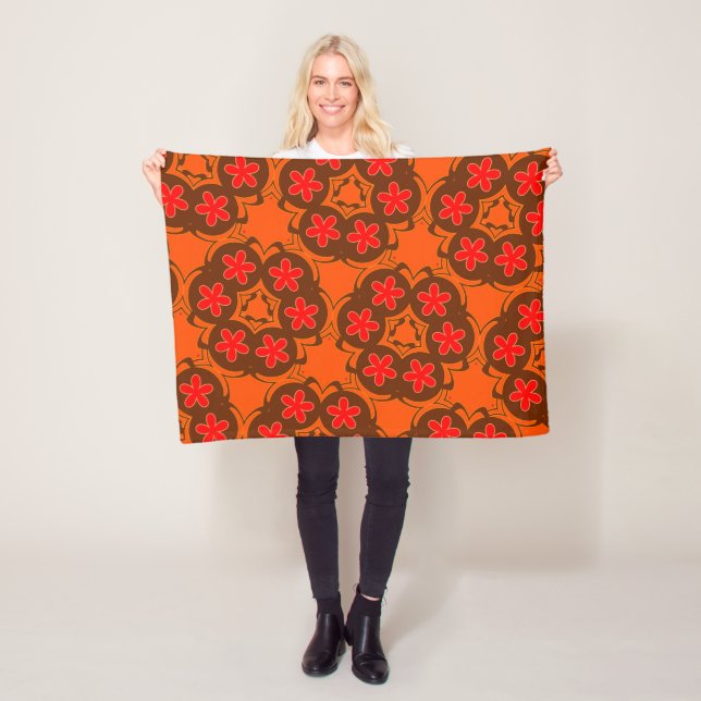 retro tapet orange 1970 fleecefilt (På plats)