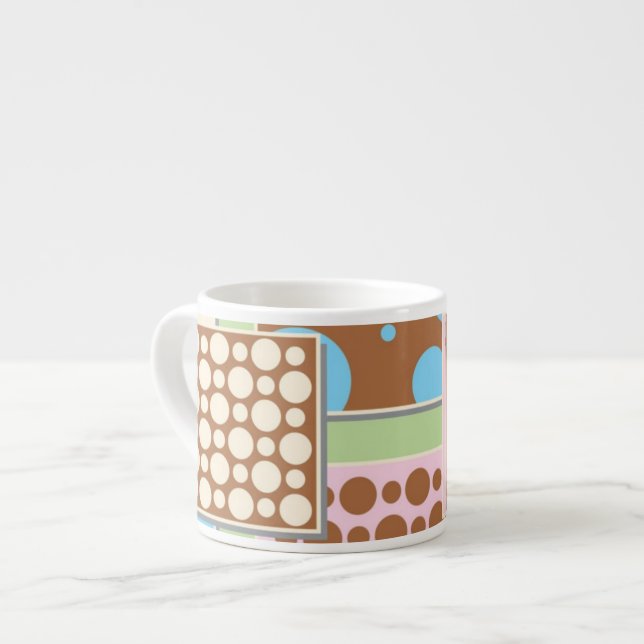 Retro Tapet Patchwork Espresso Mugg Espressomugg (Framsida vänster)