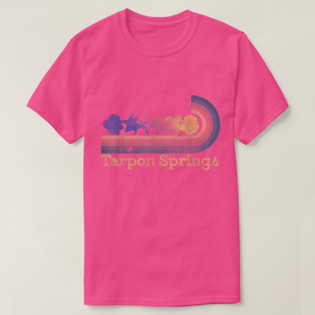 Retro Tarpon Vår Tropical Flowers 80 s Stil Su T Shirt (Design framsida)