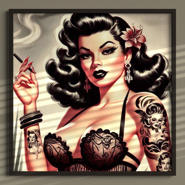 Retro Tatto Goth Girl Poster (Skapare uppladdad)