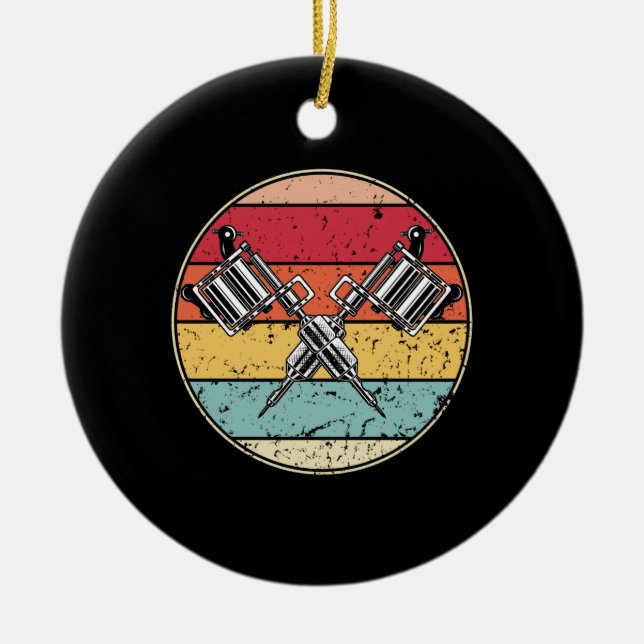 Retro Tattoo Julgransprydnad Keramik (Framsidan)