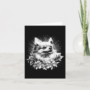 Retro Tattoo Stil Pomeranian Hund älskare _1 Kort
