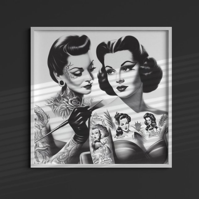 Retro Tattooed Girls Poster (Skapare uppladdad)